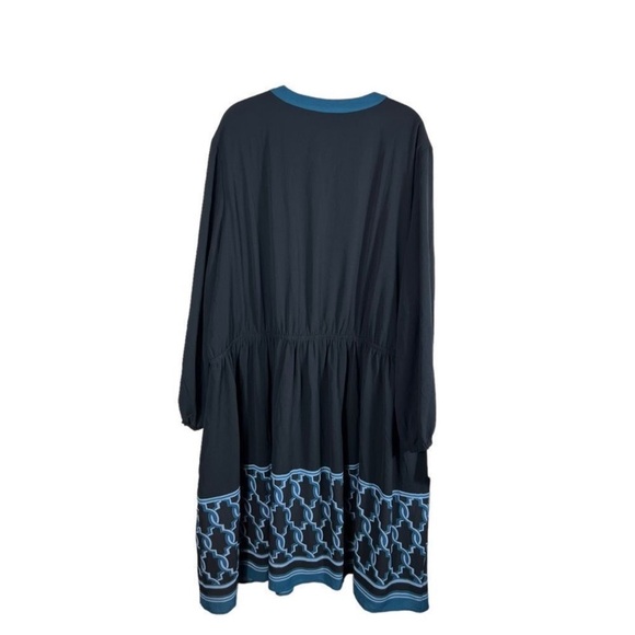 Lane Bryant Blue and Black Chain Print Dress - Picture 6 of 6